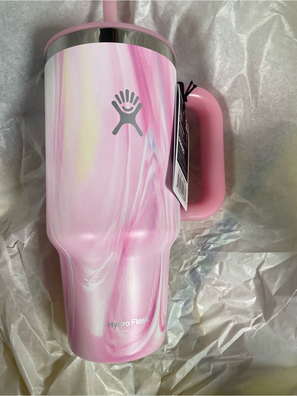 Last One! Hydro Flask 32 oz Travel Tumbler in Jelly Pink Swirl